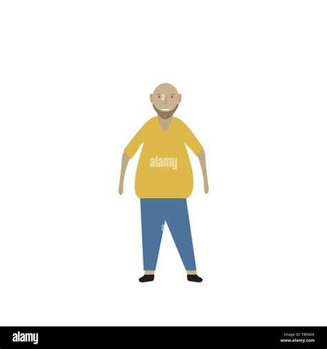 Happy Fat Man Cartoon Character Vector Illustration Stock Vector Image