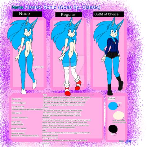 Download Sonic Roleplay Sonic Reference Sheet Hd Transparent Png