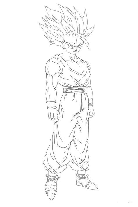 Super Saiyan Gohan Enojado Para Colorear Imprimir E Dibujar