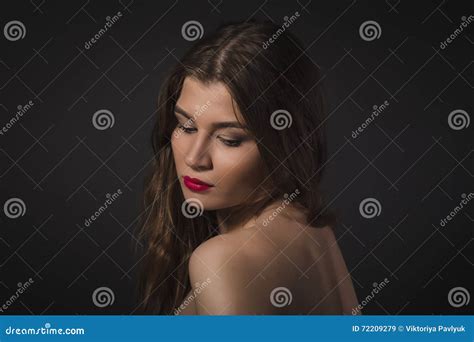 Sensual Brunette Woman With Naked Shoulders Stock Image Image Of 26880