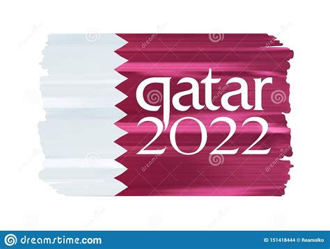 Qatar 2022 World Cup Qatar 2022 World Cup Emblem With Flag And Soccer