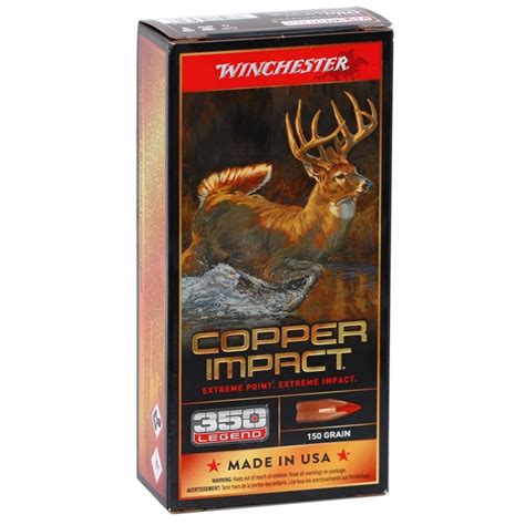 Winchester Copper Impact 350 Legend Ammo 150 Gr Extreme Point Copper
