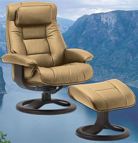Fjords Mustang Large Leather Recliner And Ottoman