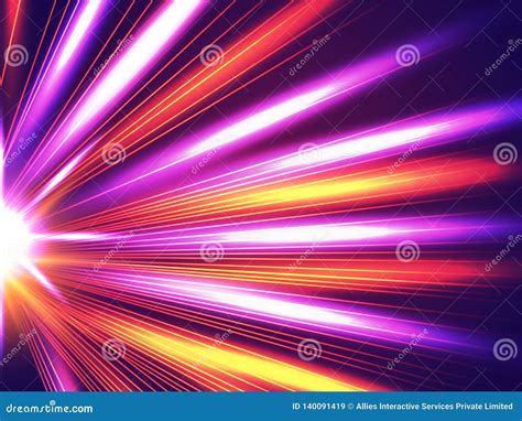 Colorful Emerging Light Beams Futuristic Motion Background Stock