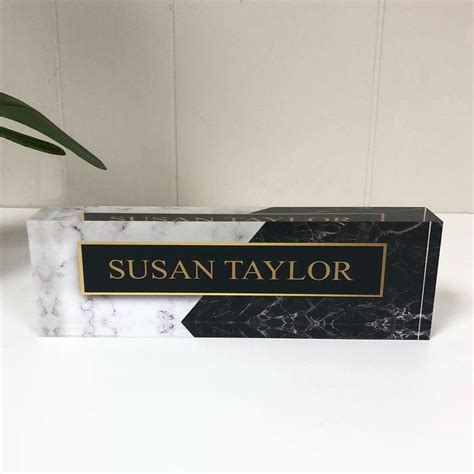 Personalized Desk Name Plate Your Name On Marble Premium Etsy