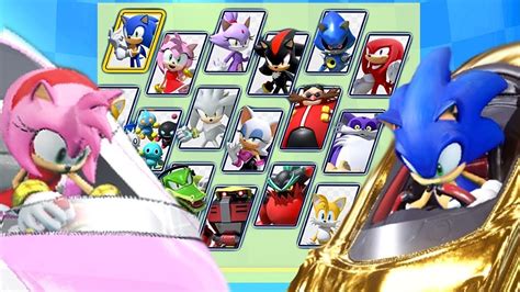 Team Sonic Racing All Characters Unlocked And Sonic Legendary Golden
