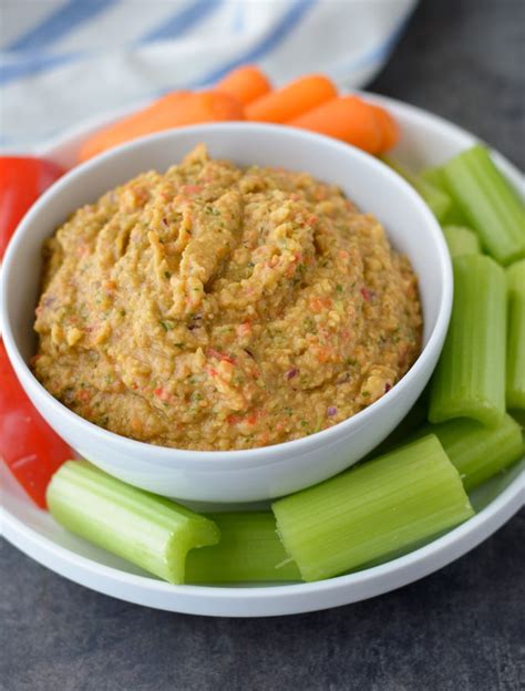 Spicy Roasted Red Pepper Hummus Healthier Dishes