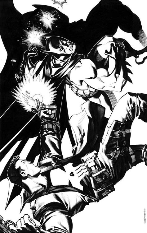 Batman Vs Punisher By Christopher Stevens Black And White Comics