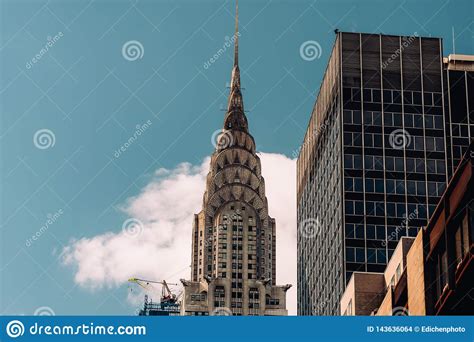 Close Up View Of Chrysler Building In Midtown Manhattan New York City