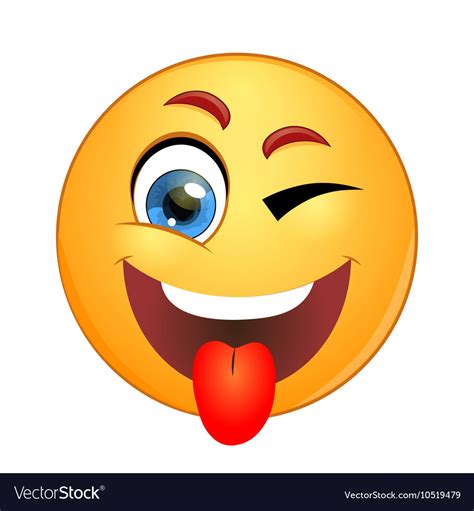 Yellow Smiley Winking And Showing Tongue Vector Image The Best Porn Website