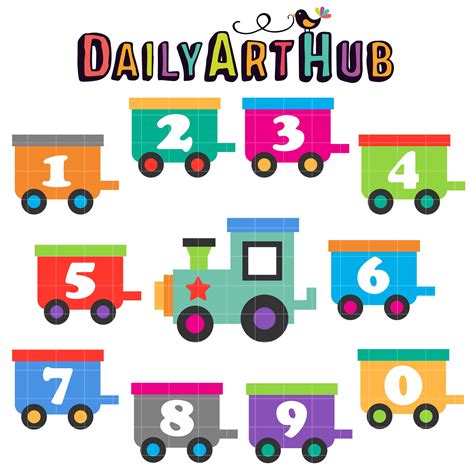 Number Train Clip Art Set Daily Art Hub Graphics Alphabets And Svg
