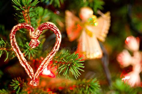 Christmas Decoration Heart Stock Photo Image Of Homemade Gold