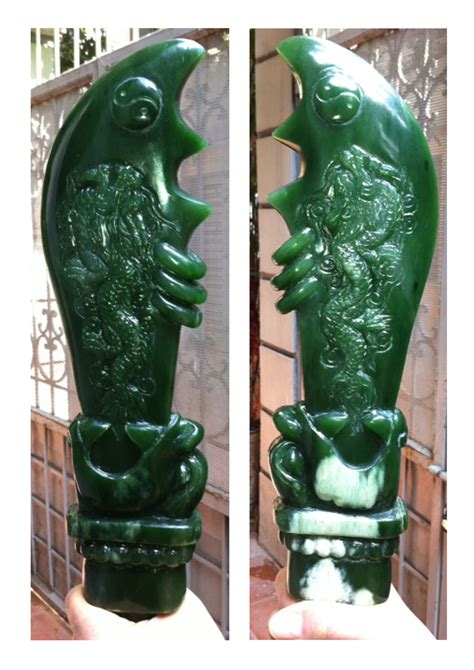 Jade Sword 32 Cm Long Weight 12 Kg Jade Origin Birma Cut Viet Nam