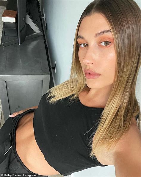 Hailey Bieber Shows Off Her Washboard Abs As Husband Justin Shares