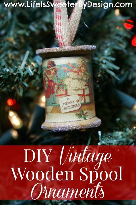 An Ornament Hanging From A Christmas Tree With The Words Diy Vintage
