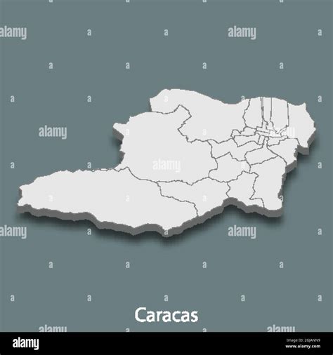 3d Isometric Map Of Caracas Is A City Of Venezuela Vector