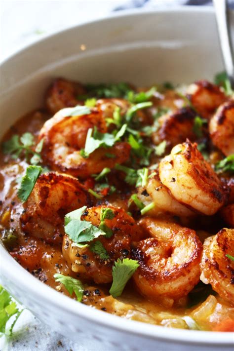 Cajun Style Shrimp And Grits Lightened Up