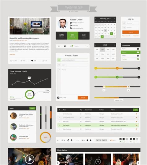 55 Best Free Psd Flat Ui Kits Designmaz