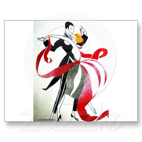 Ballroom Dancing 2 Black And Whitecolor Postcard Art
