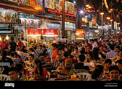 Street Food Stalls And Restaurants In Jalan Alor In Kuala Lumpur