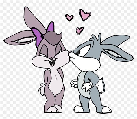 Love Bunnies Rabbits Kiss Cute Cartoon Easter Bunny For Coloring Hd