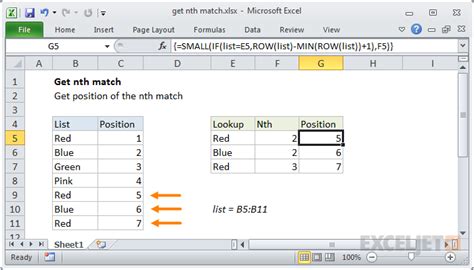 Excel Formula Get Nth Match Exceljet