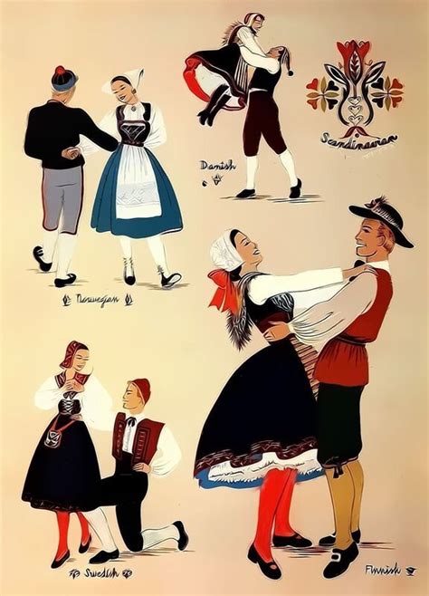 Scandinavian Folk Dances And Costumes Danish Norwegian Swedish