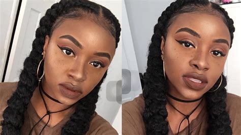 Protective styles are ones that don't consist of the hair being out loose, which is protective styles include but are not limited to twists, braids, updos, and wigs. Super Easy Protective Style | Two Braids on my Natural ...