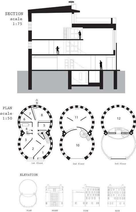 Plans And Sections Of The Melnikov House I Am Designing A House For