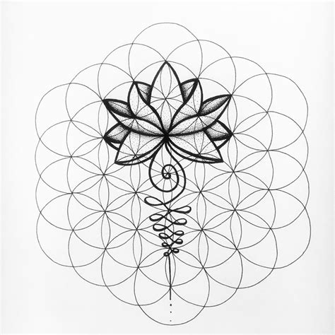 Lotus Flower Of Life Sacredgeometry Sacredgeometrytattoo Fineliner