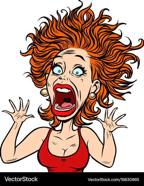 Funny Scared Woman Royalty Free Vector Image Vectorstock