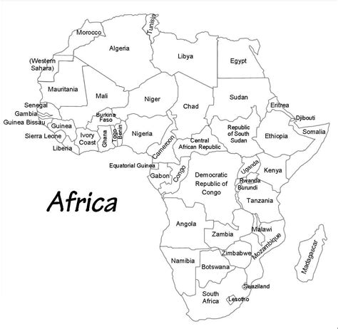 Printable Africa Map With Countries Labeled Free Download And Print