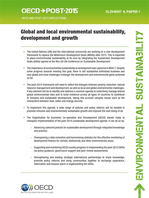 Why Focus On Environmental Sustainability In The Post 2015 Development