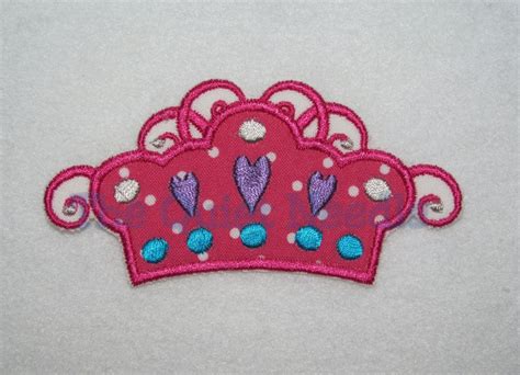 Princess Crown Tiara Embroidered Fabric Applique Iron On Or Sew On