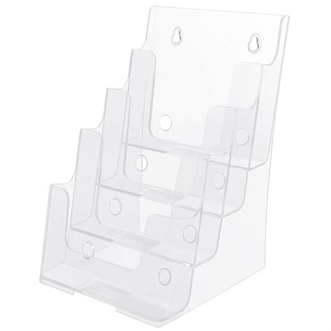 buy belle vous multi tier acrylic literature holder 4 x a5 pockets clear plastic display stand