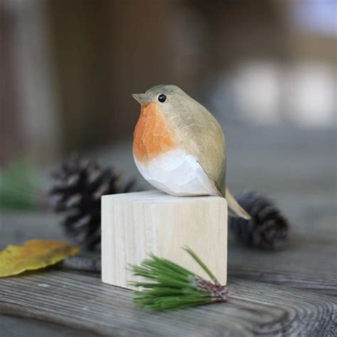 Wooden Bird Figurines Home Decor Sculptures Wooden Bird Bird Statues