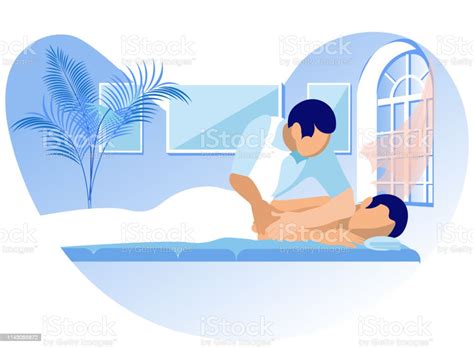 Vector Illustration Rehabilitation Massage Cartoon Stock Illustration