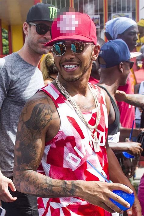 Lewis Hamilton Parties With Scantily Clad Women In Bright Pink Camouflage At Wild Barbados