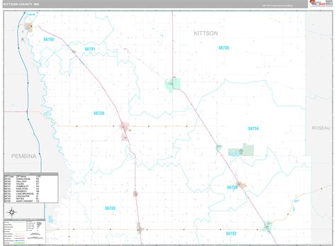 Kittson County, MN Wall Map Premium Style by MarketMAPS