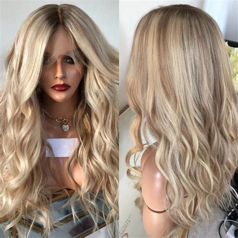 Wavy Blonde Full Lace Human Hair Wigs For White Women Transparent Lace Density Full Lace