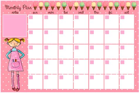Tinysandtea Free Monthly Planner