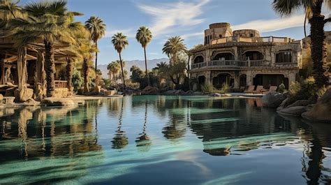 Oasis En El Desierto Egipcio Una Vista Extraordinaria Foto Premium