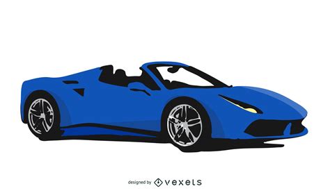 Ferrari Blue Sports Car Vector Download