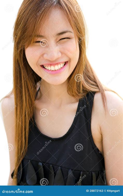 Beautiful Asian Woman Laughing Stock Image Image Of Cheerful Attractive 28872163