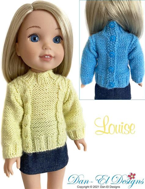 Dan El Designs Louise Doll Clothes Knitting Pattern For 145 Inch Welliewishers Pixie Faire