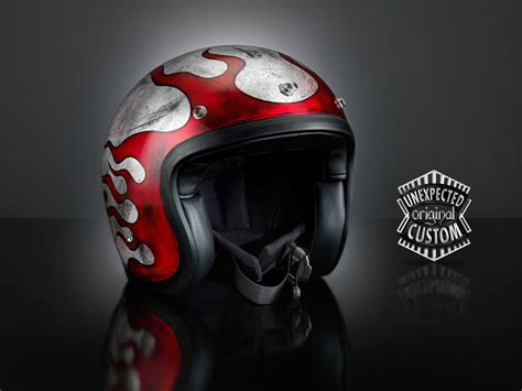 Airbrushed Custom Helmet Rusted Flames Helmet Custom Motorcycle