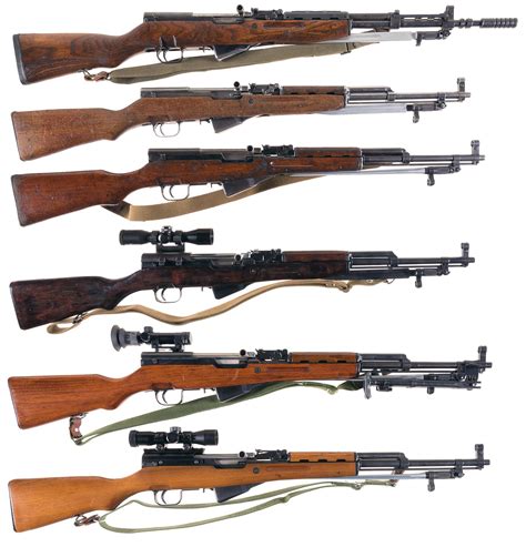 Six Semi Automatic Sks Carbines With Bayonets Rock Island Auction