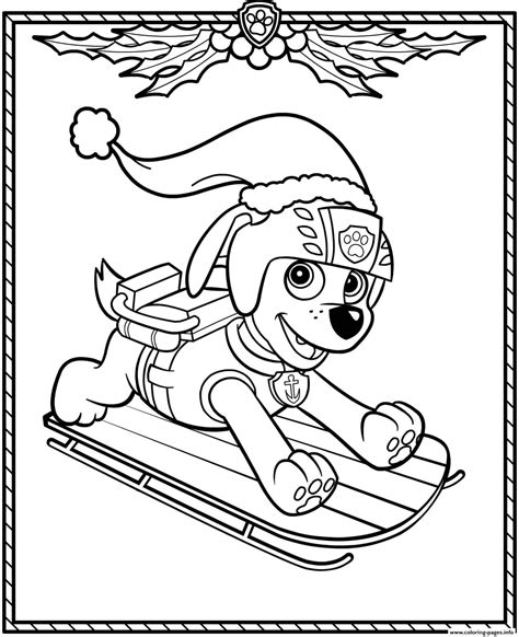 Coloring pages of most popular paw patrol characters. Print Paw Patrol Holiday Christmas Zuma coloring pages ...