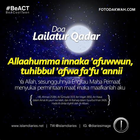 Foto Dakwah Doa Malam Lailatul Qadr Sesuai Sunnah