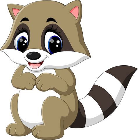 Premium Vector Baby Raccoon Cartoon
